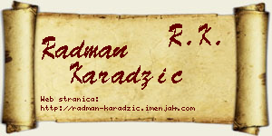 Radman Karadžić vizit kartica